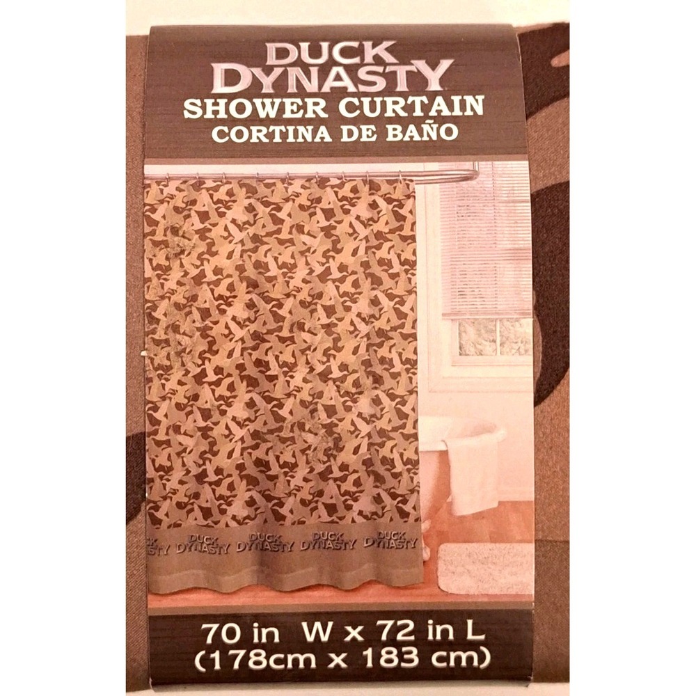 Duck Dynasty Shower Curtain Brown Camo Flying Ducks 70x72 Polyester New